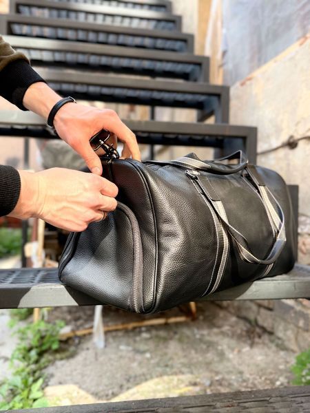 Сумка кожаная универсальная - Noshoo (Crossbody Stripe) - Cowhide Leather - Black 4014 фото