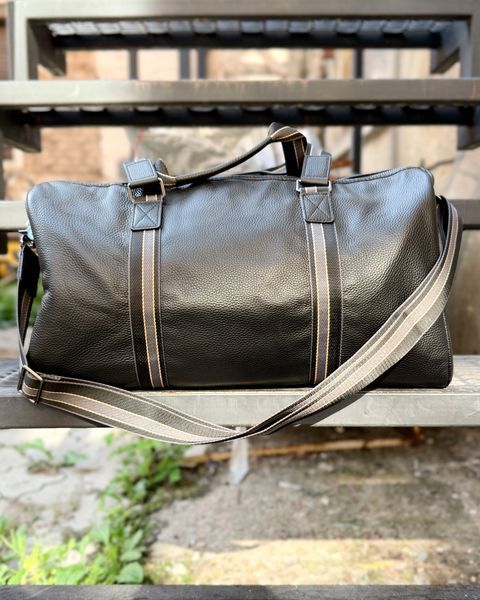 Сумка кожаная универсальная - Noshoo (Crossbody Stripe) - Cowhide Leather - Black 4014 фото
