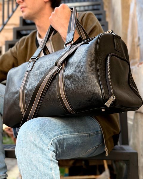 Сумка кожаная универсальная - Noshoo (Crossbody Stripe) - Cowhide Leather - Black 4014 фото
