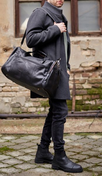 Сумка кожаная дорожная - Noshoo (Shade) - Cowhide Leather - Black 7415 фото