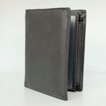 Гаманець шкіряний - Noshoo (Trifold) - Cowhide Leather - Black-PW 1153bp фото