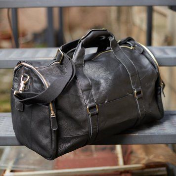 Сумка шкіряна дорожня - Noshoo (Shade) - Cowhide Leather - Black 7415 фото