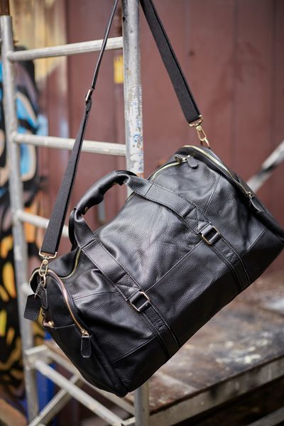 Сумка кожаная дорожная - Noshoo (Shade) - Cowhide Leather - Black 7415 фото
