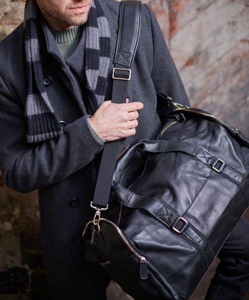 Сумка кожаная дорожная - Noshoo (Shade) - Cowhide Leather - Black 7415 фото