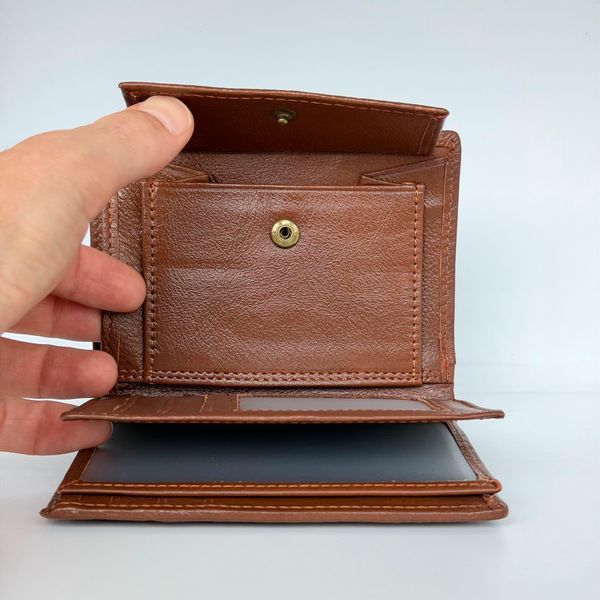 Гаманець шкіряний - Noshoo (Trifold) - Cowhide Leather - Coffee 1153c фото