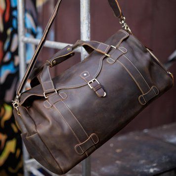 Сумка шкіряна дорожня - Noshoo (Vintage) - Horse Leather - Coffee 4067 фото