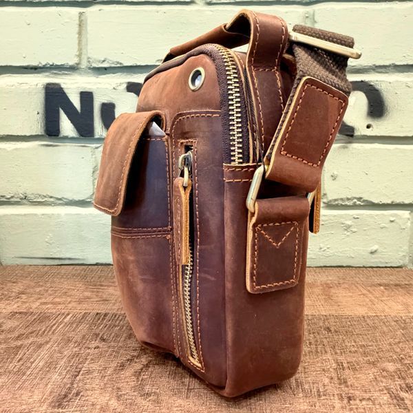 Сумка кожаная мессенджер - Noshoo (Smart) - Horse Leather - Coffee 6059c фото