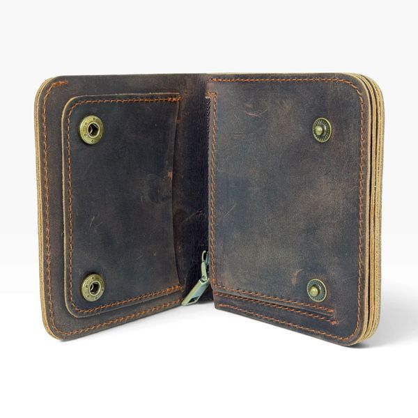 Кошелек кожаный - Noshoo (bifold) - Horse Leather - Darkcoffee 8500dc-wal фото