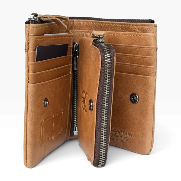 Кошелек кожаный - Noshoo (Trifold) - Cowhide Leather - Coffee 6500c-wal фото