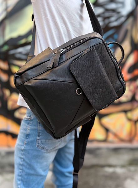 Кожаный рюкзак - Noshoo (Daypack) - Cowhide Leather - Black 9157 фото