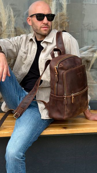 Кожаный рюкзак - Noshoo (Daily) - Horse Leather crazycoffee 2452-crazycoffee фото