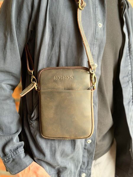 Leather messenger bag - Noshoo (Flow) - Horse Leather darkcoffee