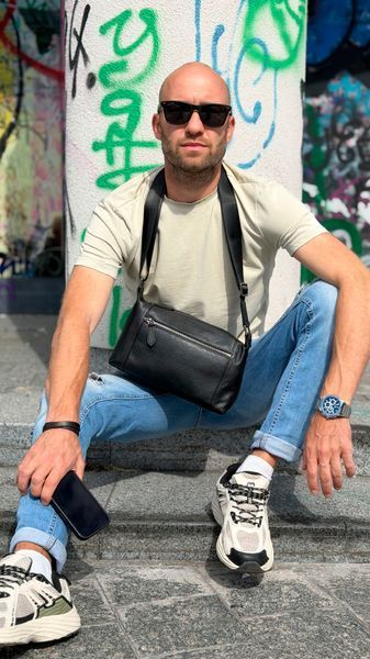Сумка шкіряна месенджер - Noshoo (Prime) - Cowhide Leather black g9760-black фото